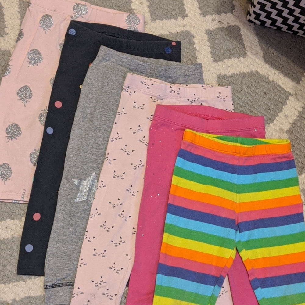 2T bold patterns Girls Leggings Bundle